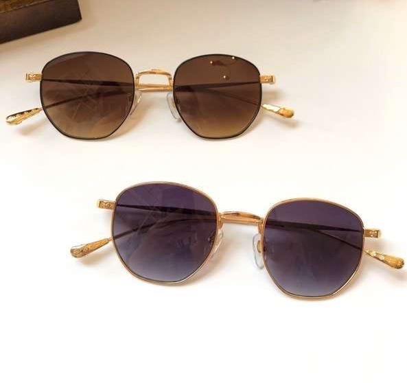 

Metal Gold BONE PRONE frame sunglasses Brown Shaded Women sunglasses Sun glasses Shades lunettes de soleil New With Box