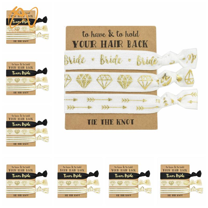 

Hsd Accessories designs 11 Pack of Bachelorette Party Favors 10 Bride Tribe Hair Ties and 1 Bride to Be Hair Tie Bachelorette