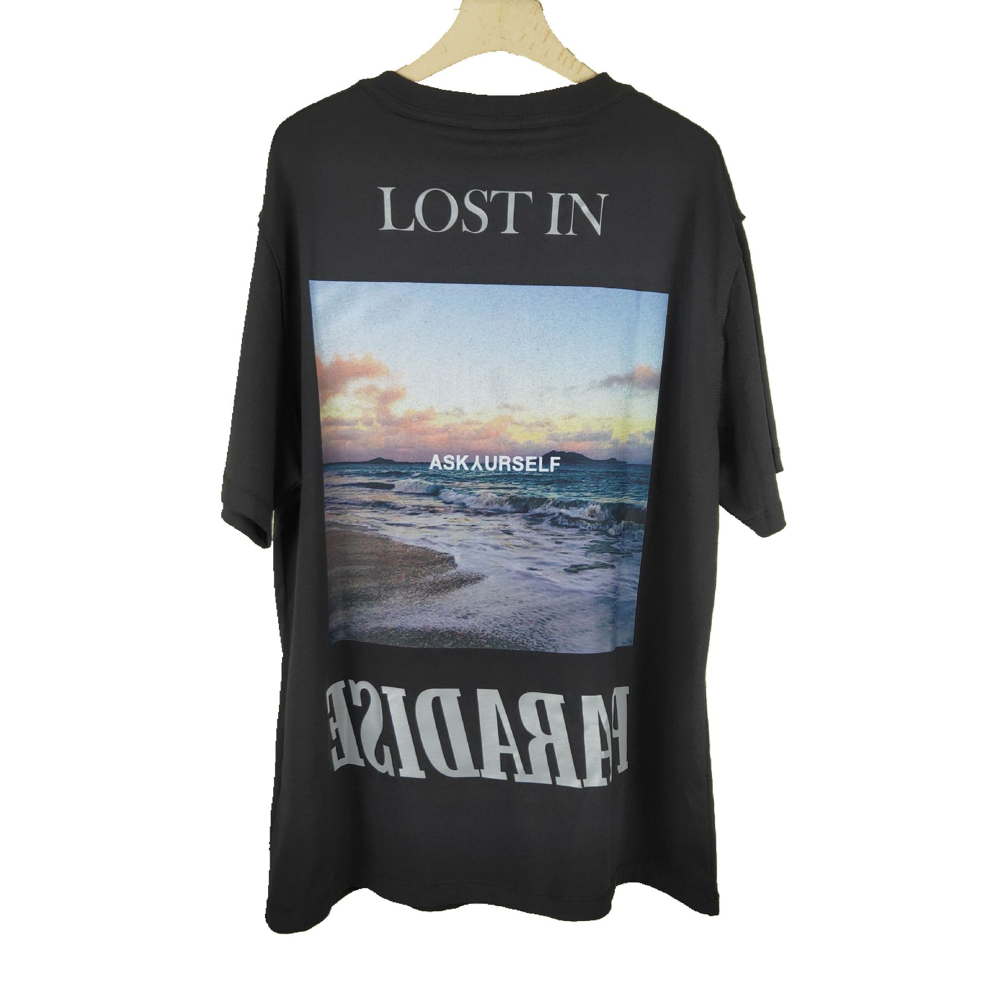 

Mens Tshirt Reflective High Street Short Sleeve Round Neck Letter Printing Fashion Solid Tshirt Size -XL, As pic