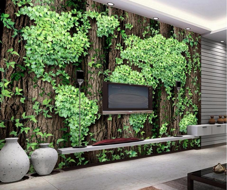 

CJSIR Custom Photo Wallpaper Mural Sticker Creative Vine 3D Living Room Sofa TV Background Wall Papel De Parede, As the pictures