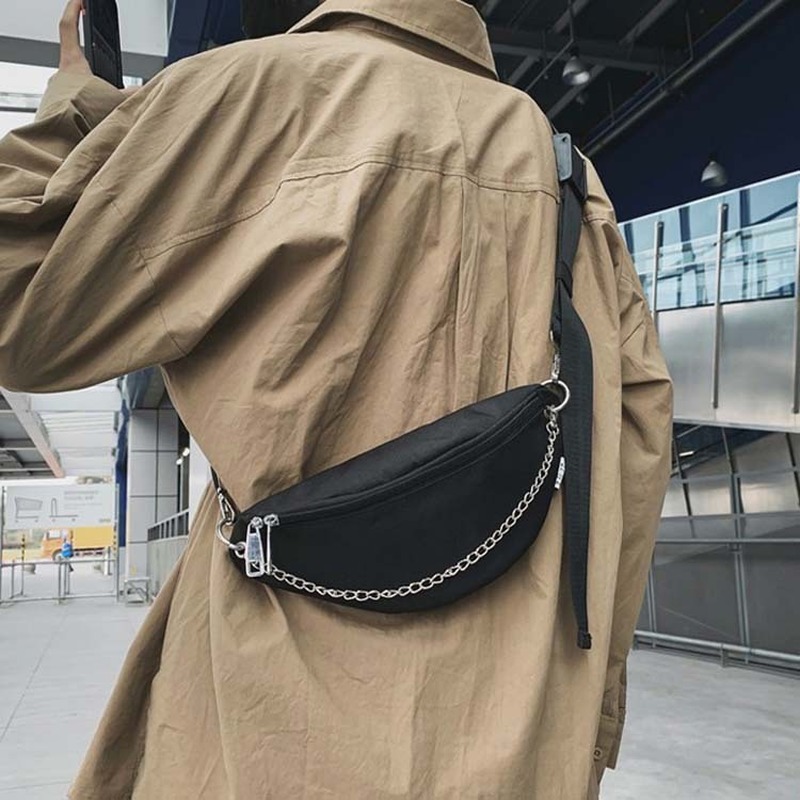

2020 new Korean version of the shoulder bag women's casual fashion chest bag waist student lady, Black