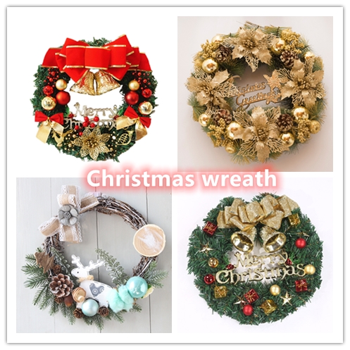 

Christmas Wreath 30/25/12CM Christmas Garland Handmade Rattan Pendant Garland Xmas Garden Home Door Decoration Wedding Wreath, Type d-2