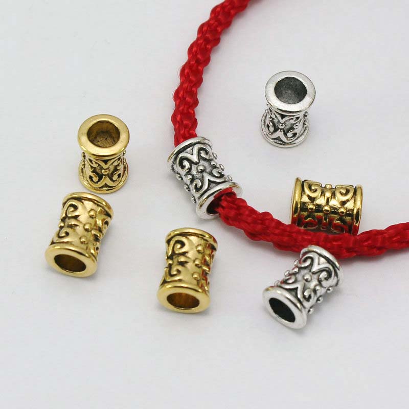 

20pcs Ancient Silver Flower Rune Hair Braid Dread Beard Dreadlock Beads Rings Tube Approx 4mm Inner Hole Jewelry DIY Finding