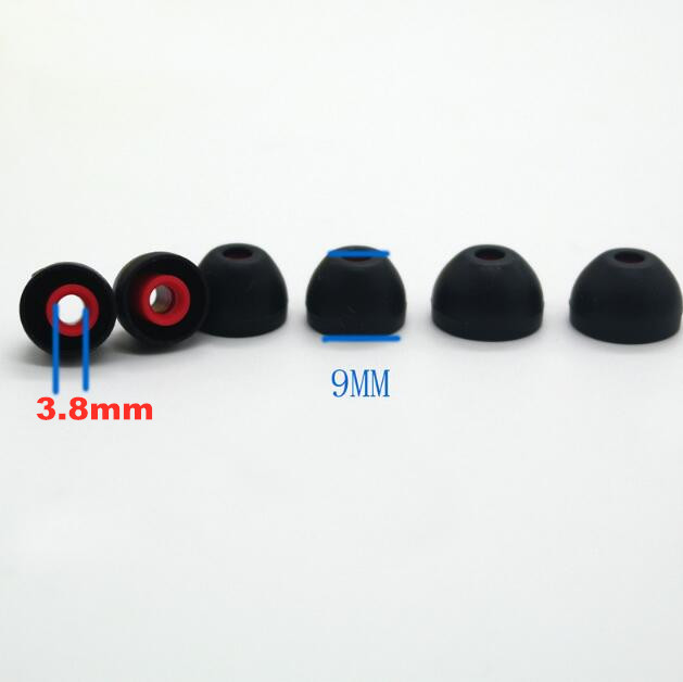 

100pcs/50 pairs 3.8mm SML Dual color Ear pads cushion for SONY for headphone soft Silicone In-Ear Earphone Covers Earbud Tips Ear buds, Black