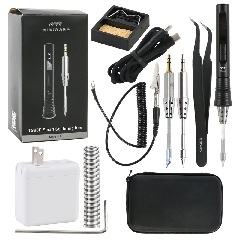 

MINI TS80 Upgraded version Type C USB Smart OLED Adjustable Electric Soldering Iron Sleep Mode Repair set TS80P For PCB Solder