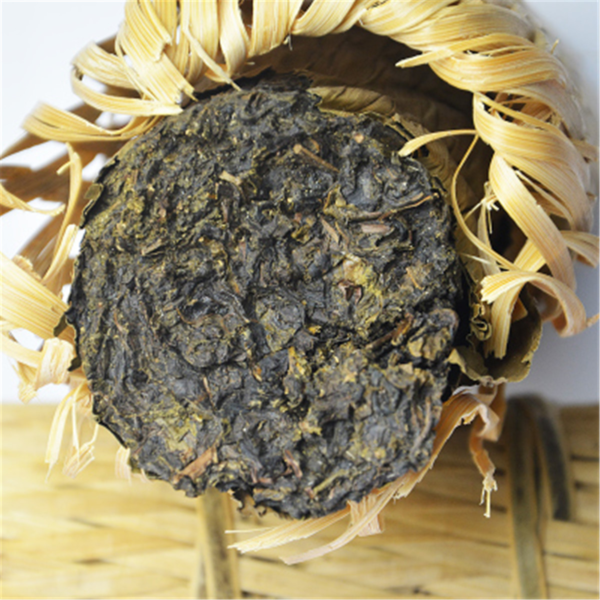 

Tibetan Tea Horse Road Dark Tea Sichuan Ya'An Hei Cha in Bamboo Basket 200g