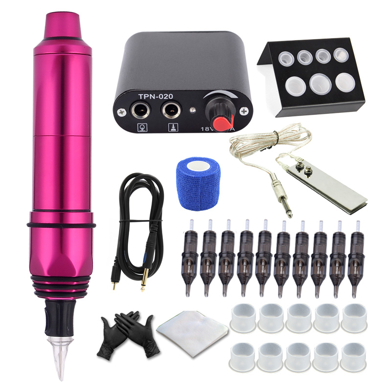 

Professional Tattoo Kit Set Rotary Machine Motor Pen Power Needles Accessories Sets without Ink Pigment kits Supply