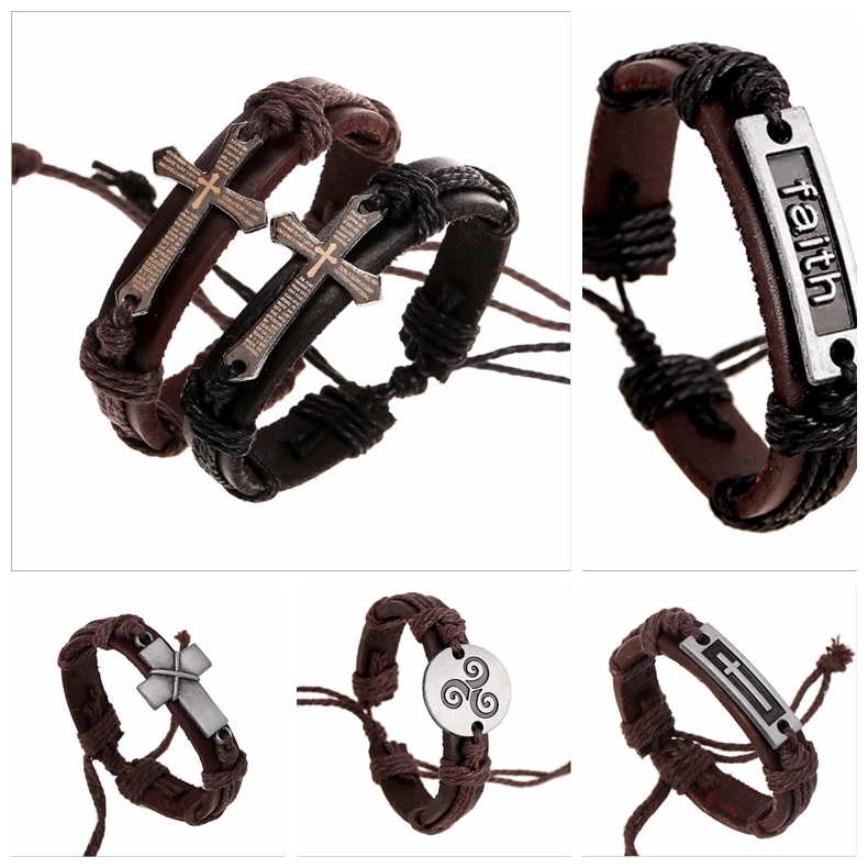 

Best Selling Vintage Leather Wristband ID Bracelets Handmade Stylish Leather Wrap Hemp Bracelet For Men Women Couple Promotion Gifts