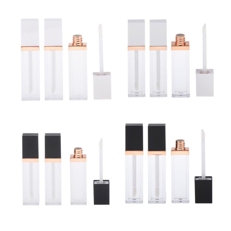 

3 Pieces 7ml Square Shape Empty Lip Gloss Tubes Containers, Clear Mini Refillable Lip Bottles for DIY Lovers and Salon