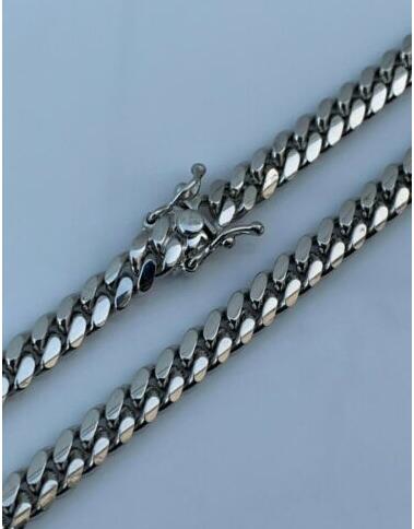 

Miami Cuban Link Chain Real Solid 925 Silver Fill Heavy 6mm 24" Box Lock