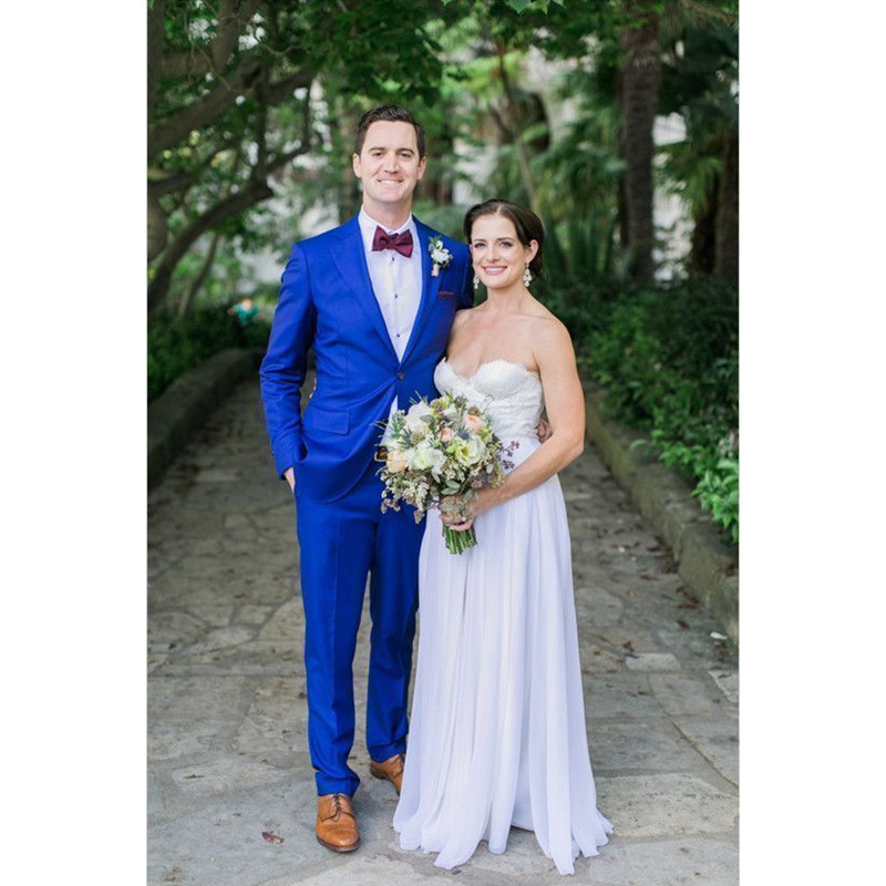 

Custom Made New Style Royal Blue Groom Wear Men Suits Notch Lapel Men Wedding Suits For Groomsmen Tuxedos (Jacket+Pants, Sky blue