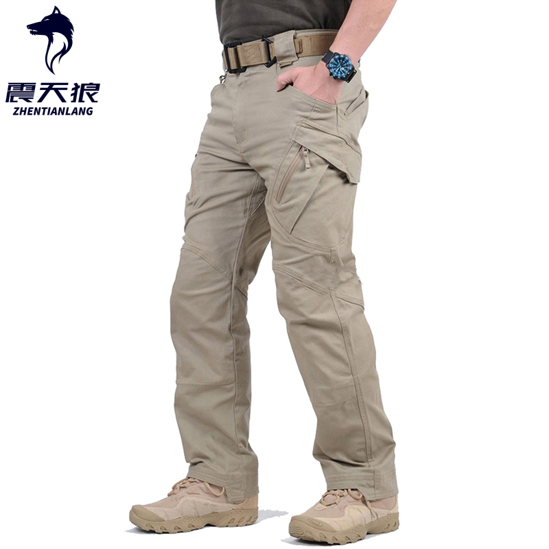 

2020 Tactical Pants Army Style Cargo Pants Men IX9 Combat Trousers Casual Work Trousers SWAT Thin Pocket Baggy