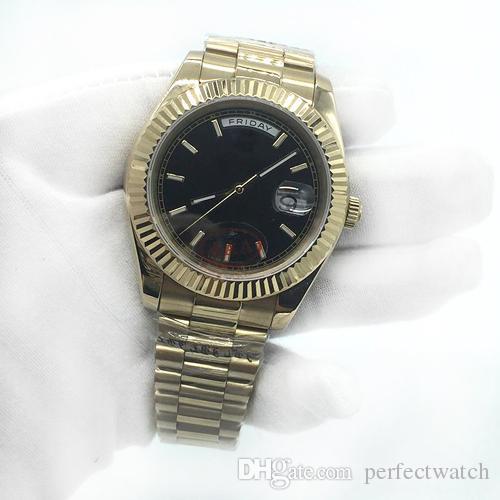 

hot sale 18K Gold Day Date Mens Watch President Stainless Steel Roma Number Sapphire Cystal Men Watches Male Wristwatches., Shipping cost