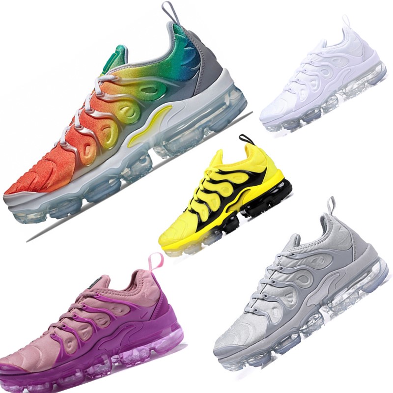 

2019Brand Cushions Shoes sports Shoes for men womenTN plus Bumblebee Fuchsia Black Olympic Pink Rise Volt sunset Game Royal tn Sneakers, White;red