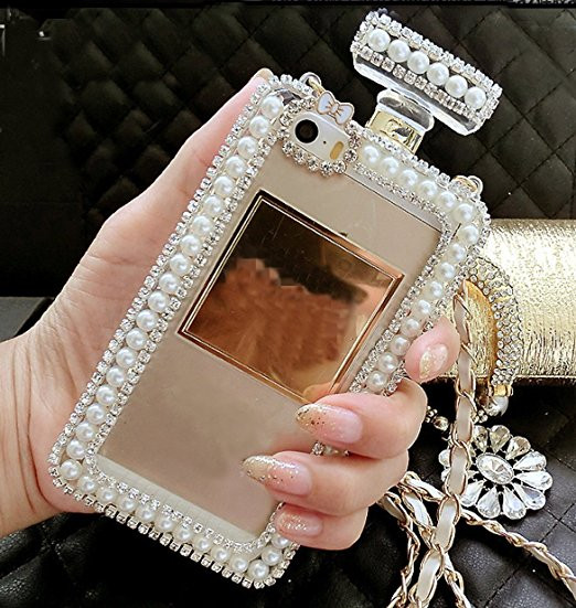 Diamond Crystal Cute Pearl Perfume Bottle Shaped Chain Handbag Case Cover For Iphone X Xs Max Xr 4s 5s 6 6plus 7 7plus 8 8plus Cheap Cell Phone Cases Designer Phone Cases