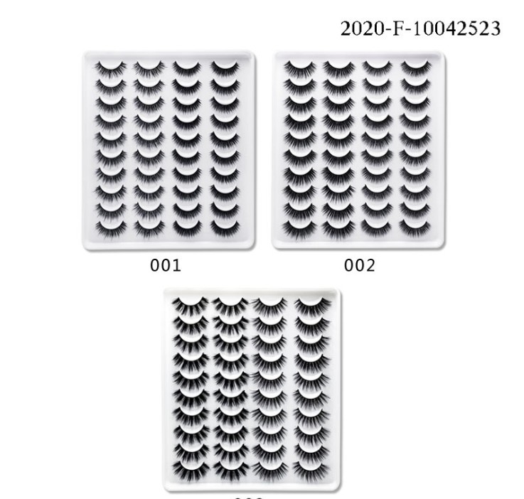 

20 pairs long makeup Mink eyelashes 3d mink hair eyelashes 3d faux nature fake lashes extension false Wholesale (20P