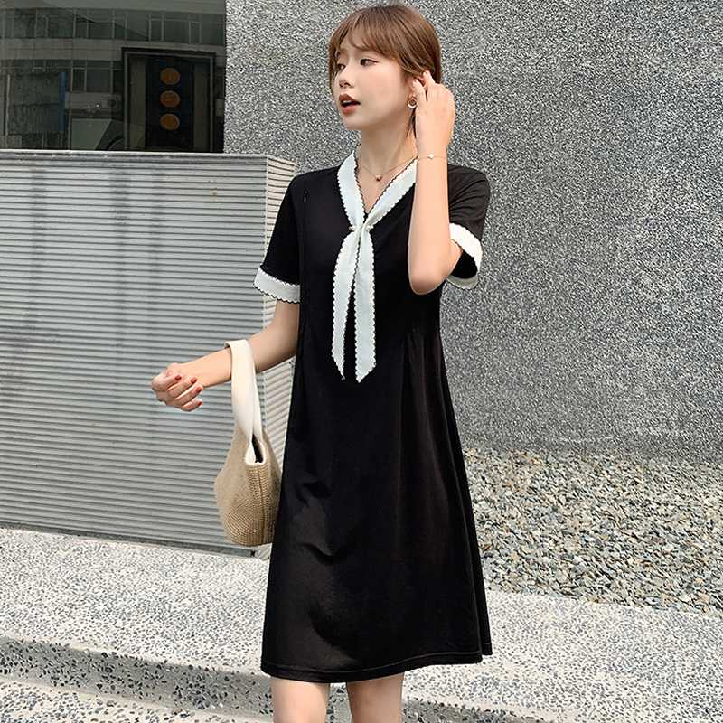 

Maternity Nursing Dress Fashion Breastfeeding Dresses Plus Size for Pregnant Women Summer Pregnancy Elegant Clothes 2020, Black