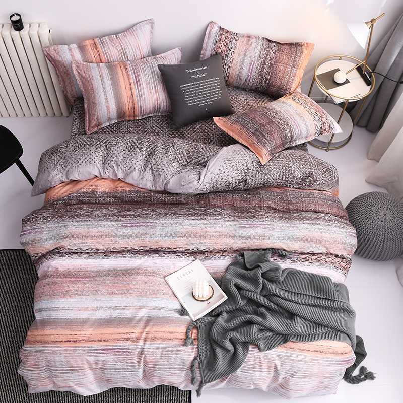 

Home Texitle Geometric winter bedding set home duvet cover set 3 or 4pcs flat sheet, pillowcase&duvet cover, Mm 9