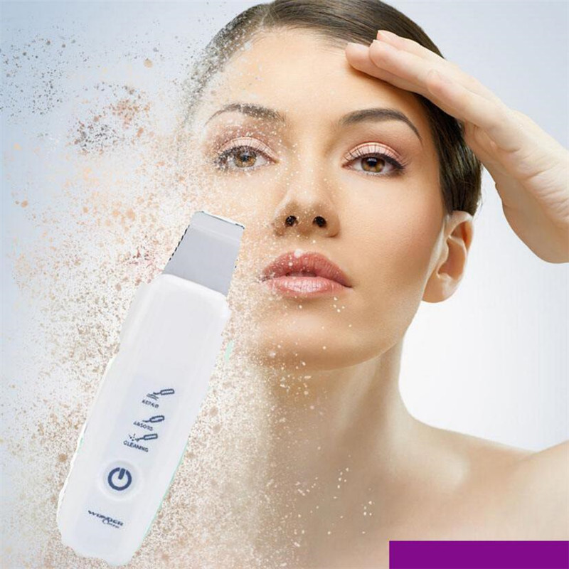 Wonder Sonic Facial Cleanser LCD Ultrasonic Skin Care Peeling Face Pore Deep Cleaning Machine Scrubber Anti-age Wrinkle Remover