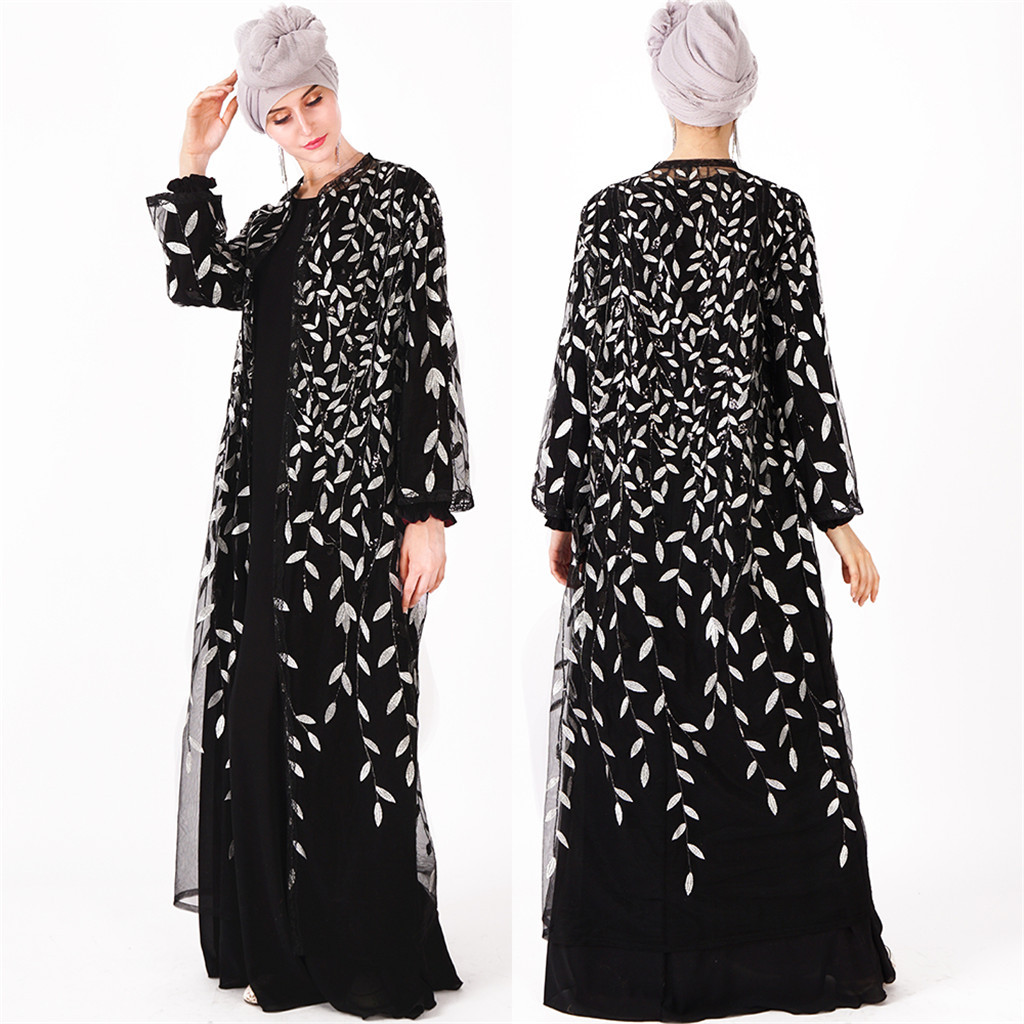 

Women muslim kaftan dress abaya 2019 ladies islamic clothes Dress Islamic Long Sleeve Maxi Abaya Kaftan Arab Clothes_3.29