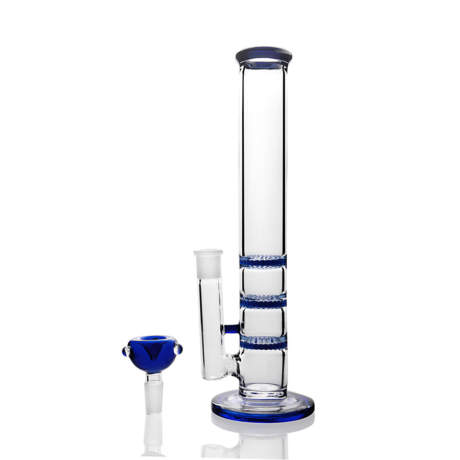 

11 inchs Tall Glass Bong Honeycomb Bong Water Pipes Dabber Glass Water Pipes chicha dab bong with 14mm bowl