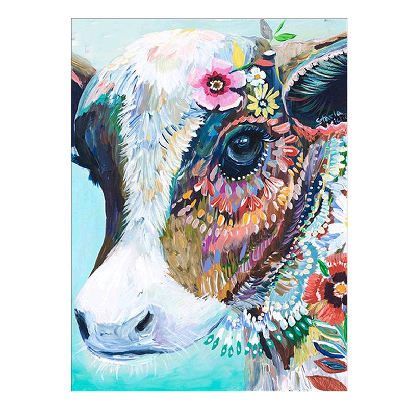 

DIY Cow Diamond Painting Waterproof Moisture-proof 5 D Diamond Painting Wall Art Hand Paint Kits Home Decoration Not Wrinkle