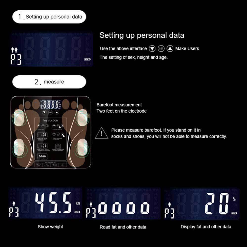 2020 5 180kg Body Weight Scale Body Fat Electronic Scales Floor Digital