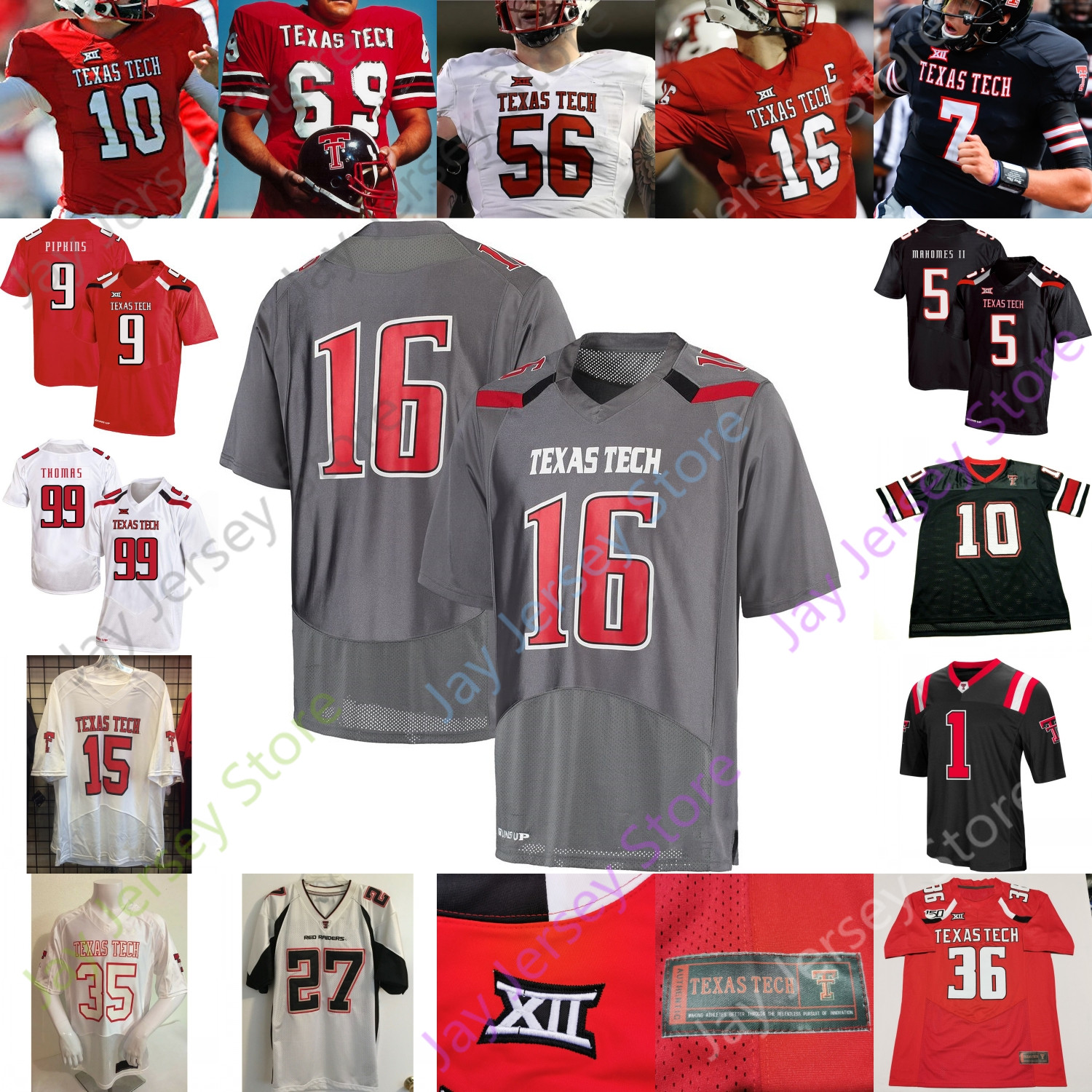 

Texas Tech TTU Patrick Football Jersey NCAA College Ja'Deion High Tony Jones Eli Howard Erik Ezukanma R.J. Turner Vasher Brooks Crabtree, Black