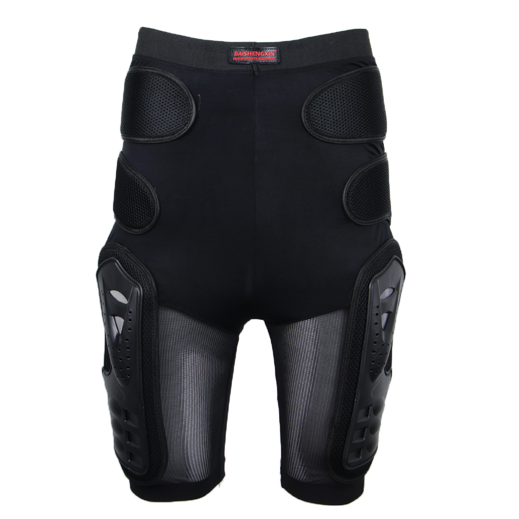 

Skiing Racing Armor Pads Hips Legs Protector Short Pants Durable Universal Fits for Bicycle Motorcycle, As pic