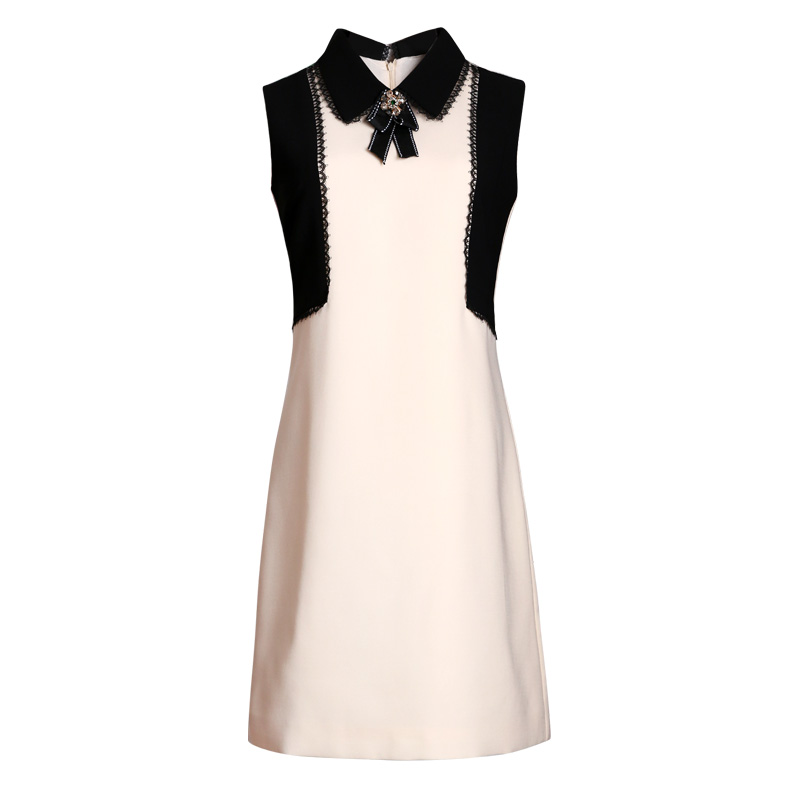 Vestido Corto Blanco Faja Negro Online Vestido Corto Blanco Faja