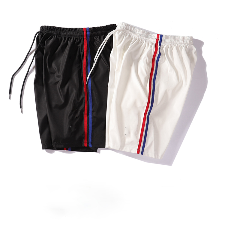 

New Designer Men's Shorts Summer Casual Sports Shorts Brand Short Pants with Bule Logo Print Fashion Colorful Webbing Quick-drying Shorts, White;black