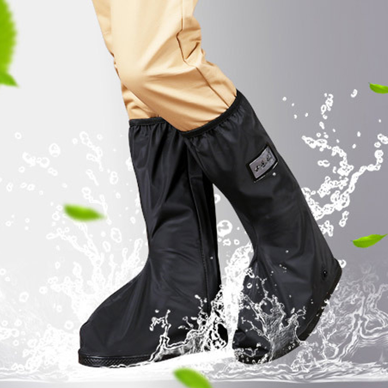 

Rain Shoe Covers Reusable Waterproof High Tube Women Mens Rubber Galoshes Rain Boots Cover Motorcycle Elastic Shoes Protector