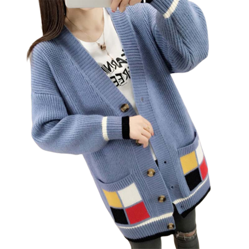 

Popular Christmas Sweater Women Loose Coat Long Cardigan Harajuku Manteau Femme Hiver Sueter Mujer Truien Dames Korean Sweaters, Beige