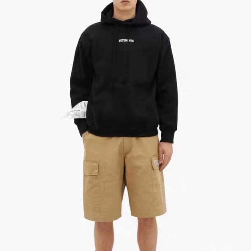 

19FW VETEMENTS 2020 Autumn Winter Hoodie Label Letter LOGO Printed Pullovers Fashion Hooded Sweatshirt Highstreet Outwear, Black