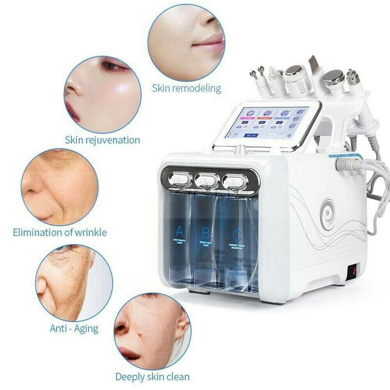 

Multifunctional 6 in 1 H2 O2 Hydra Facial Dermabrasion Hydro Microdermabrasion Aqua Peeling Vacuum Skin Cleaning Water Aqua Oxygen Spray De