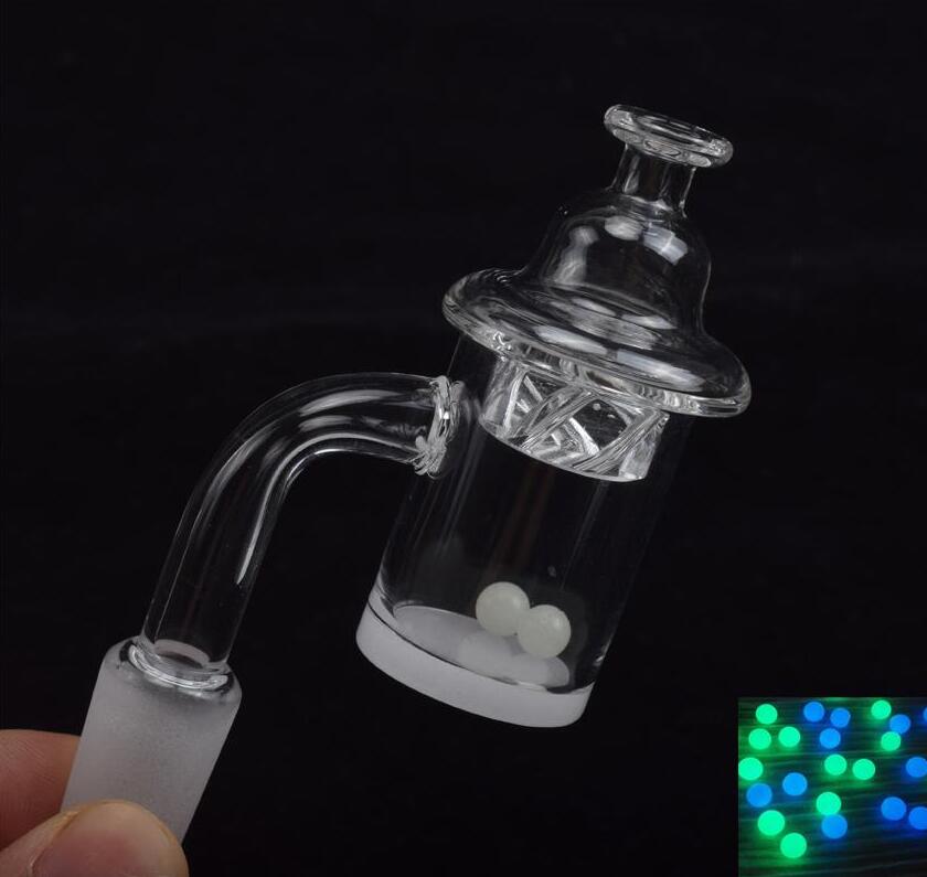 

New 4mm Opaque White Bottom Quartz Banger Nail Flat Top & Terp Pearl Inserts & Spinning Carb Cap Set Water Pipes Oil Rigs Glass Bong