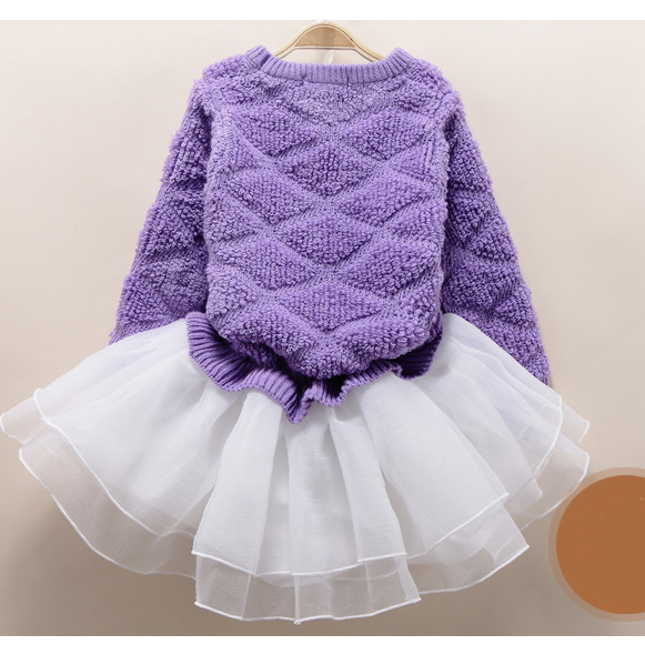 

2020 Kids Designer Dress Girls Brand Pleated Skirt Children Luxury Dress Kids Solid Color Skirt New Cute Style Fashion Trend, Purple