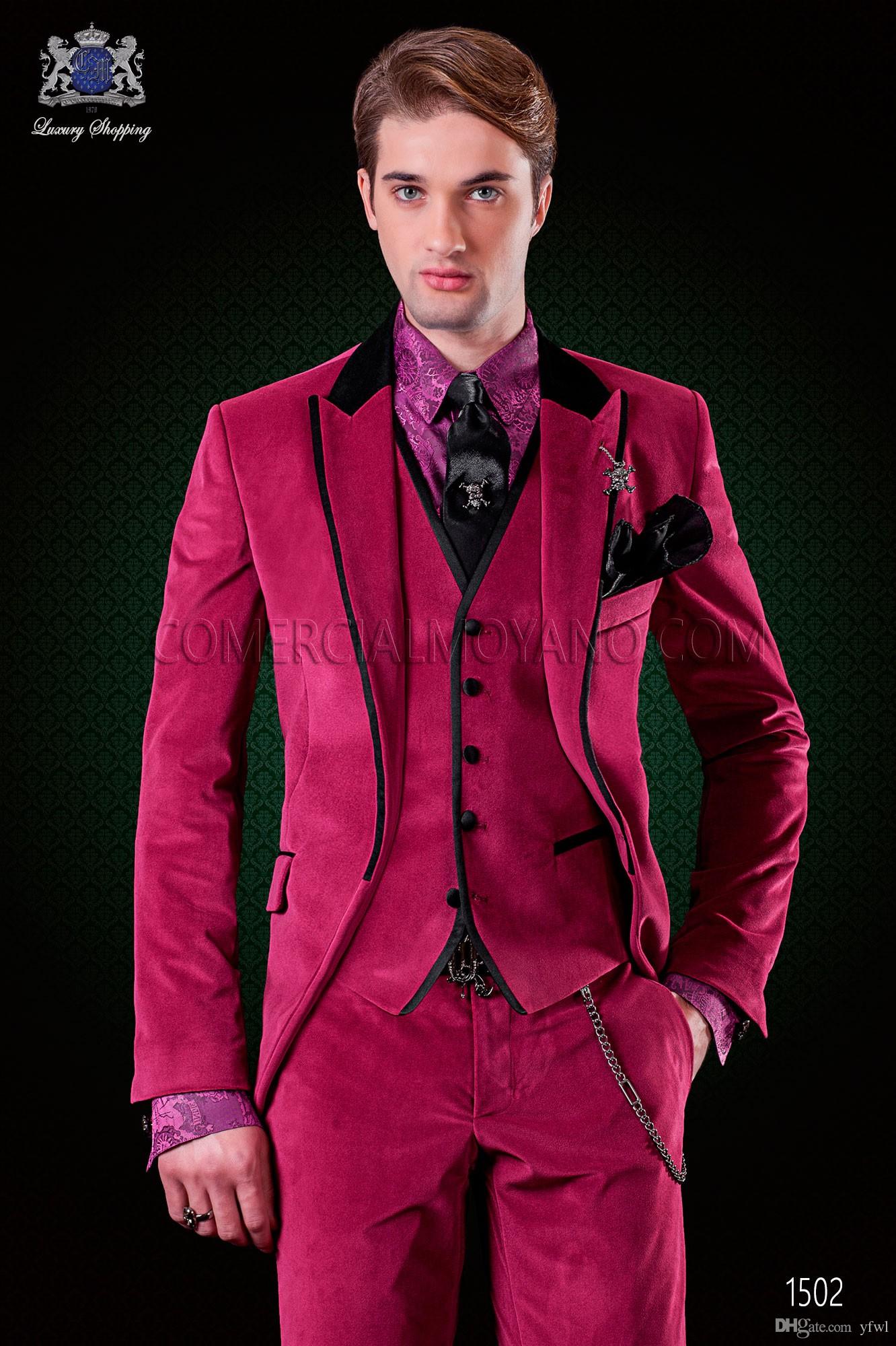 

Classic Velveteen tuxedos groom wedding men suits mens wedding suits tuxedo costumes de smoking pour hommes men(Jacket+Pants+Tie+Vest) 220, Same as image