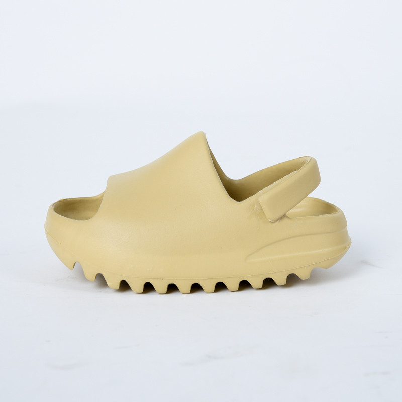 

2020 Designer kids Resin Bone Earth Brown Desert Sand EVA Foam Runner Kanye West Slides Children Antiskid curved bottom Slippers Sandals, Red