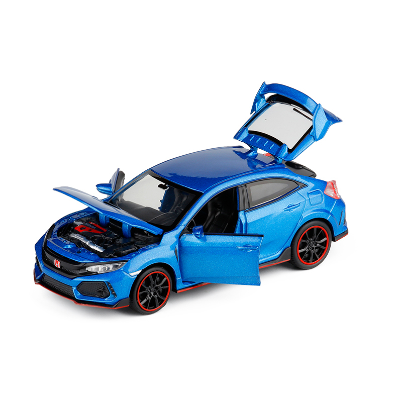 

New 1:32 HONDA CIVIC TYPE-R Diecasts Toy Vehicles Car Model With Sound Light Collection Car Toys For Children Gift Toys Y200109