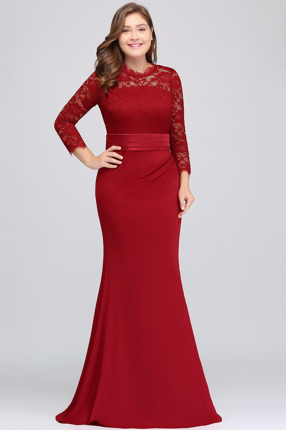 three quarter sleeve evening dresses