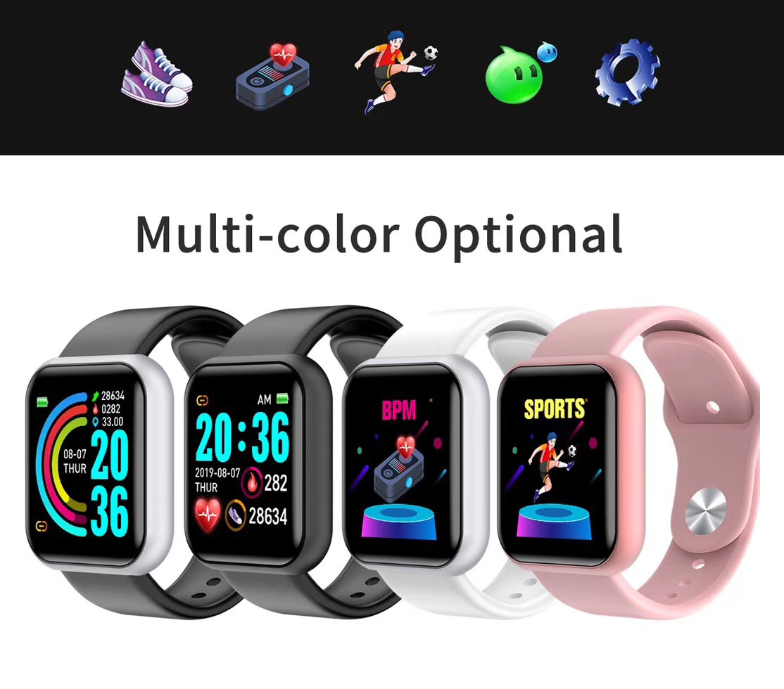 

Fashion Smart Watch Women Men Electronics Sport Wrist Watch for Android iOS Square Smartwatch Smart Clock Hours