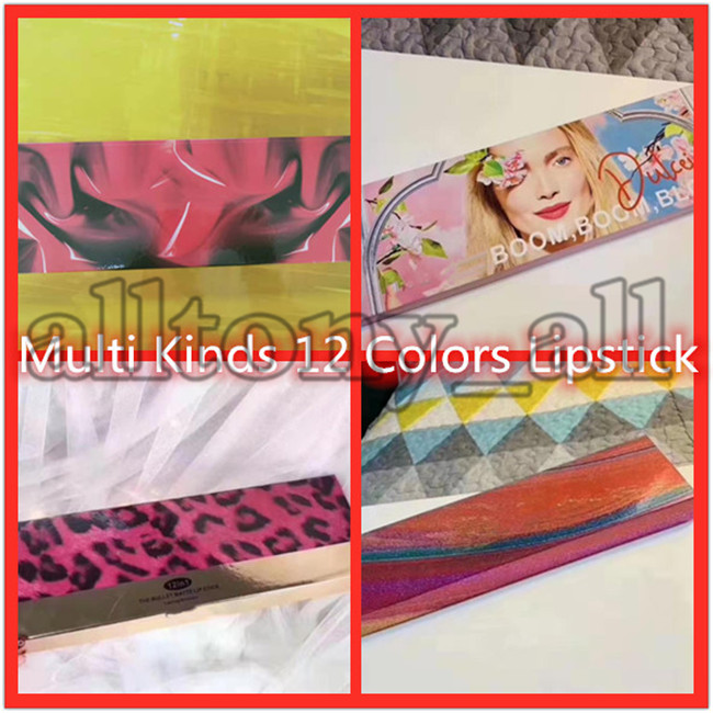 

Drop Shipping Newest Multi M brand Lip cosmetics Lipstick 12pcs/set The Bullet Matte Lipstick Boom Bloom with nice quality free shipping, Mixed color