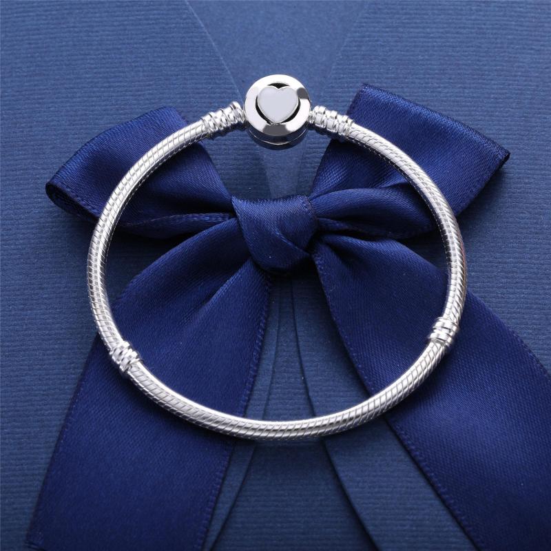 

Other Bracelets Real 925 Sterling Silver Shining Love Letter Snakeskin Bracelet Fit European Charm Women Jewelry