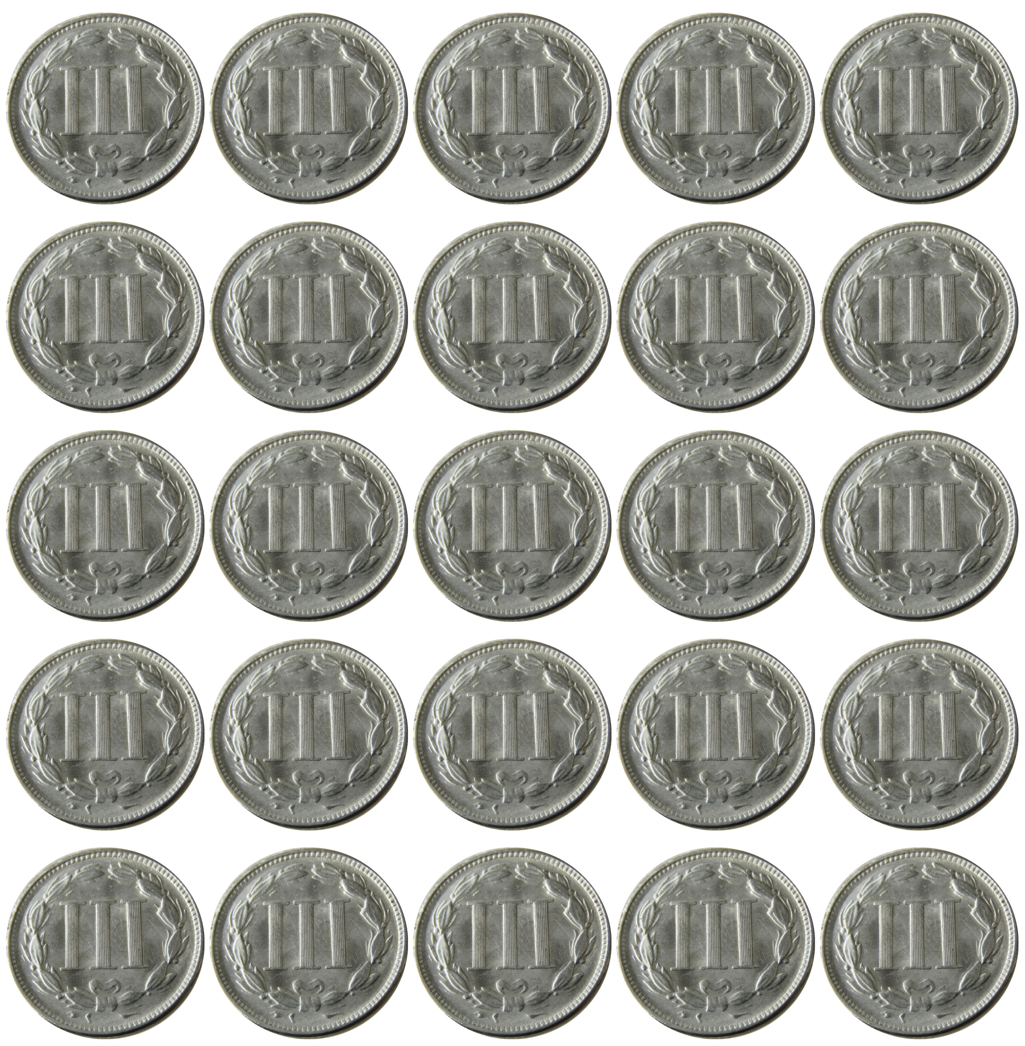 

US A Set Of(1865-1889) 25pcs Three Cents Nickel Medel Craft Promotion Cheap Factory Price nice home Accessories