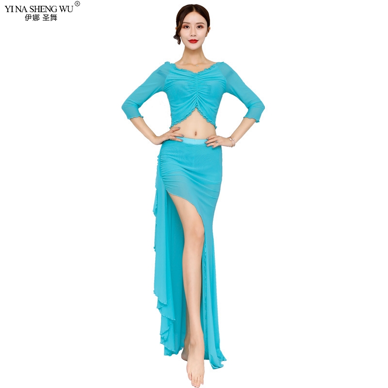 

Women New Belly Dance Set New Oriental Dance Belly Competition Costume Top+Skirt Bellydance Costume 4 Colors Free Delivery, Black(no chain)