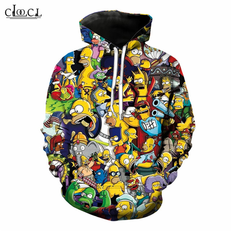 

2020 New Style Animes The Simpsons Hoodie Men Women Simpson Hooded Pullovers 3D Print Streetwear Fashion Plus Size Coat, Hoodie 1