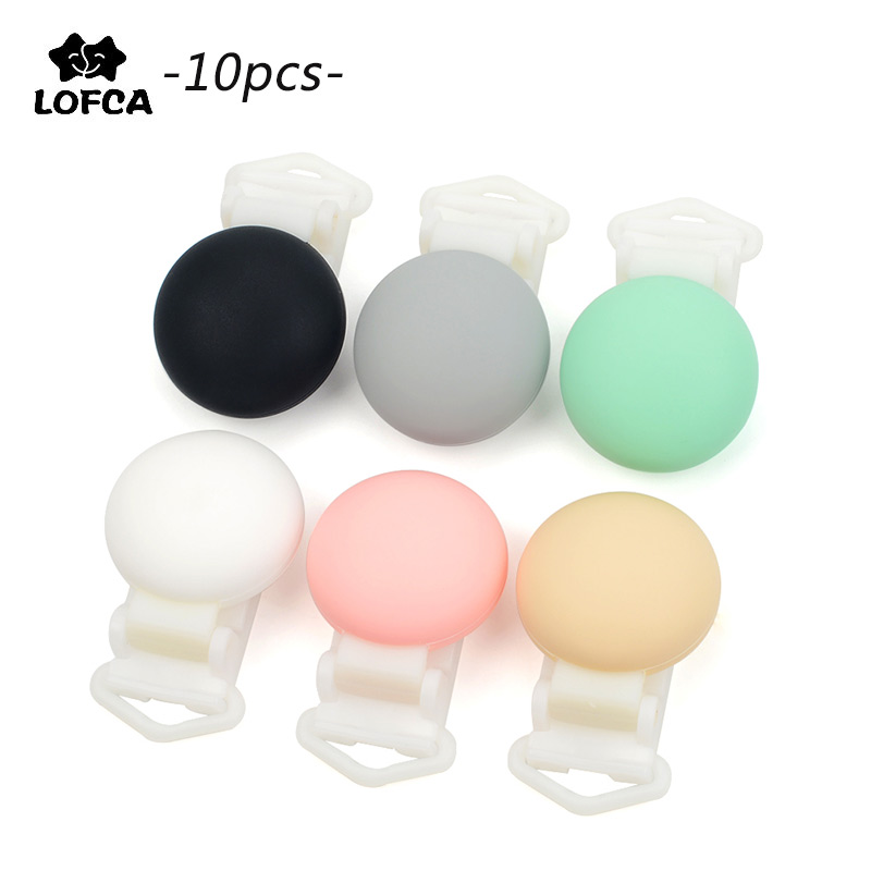 

LOFCA 10PC New Silicone Baby Pacifier Clips nipple holder Silicone Beads Plastic baby bottle Nipples Accessories Chewable Toys