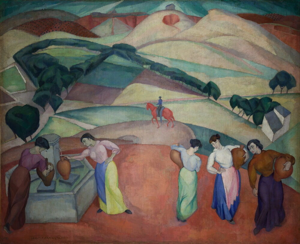 

Diego Rivera At the Fountain of Toledo Home Decor Handcrafts /HD Print Oil Painting On Canvas Wall Art Canvas Pictures 191117