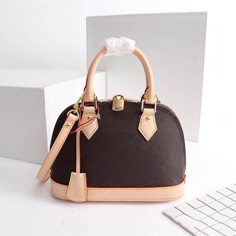 

Pink sugao tote bag genuine leather women handbags crossbody bag shoulder purse Shell high quality women purse wholesale, Brown lattice